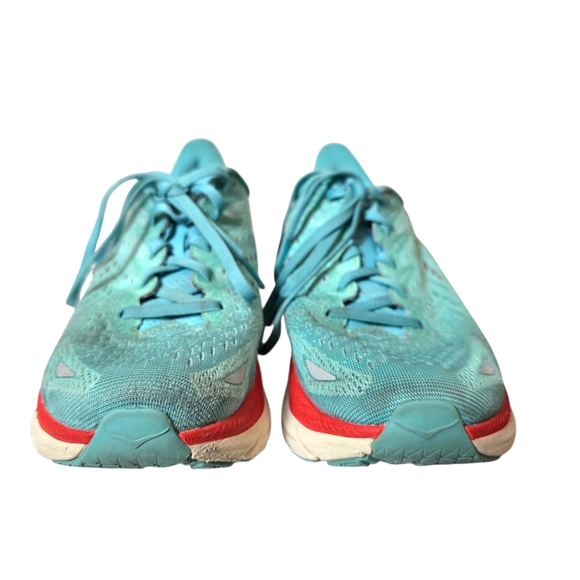 Hoka One One Clifton 8 Running Shoes 9.5 Teal Mesh Cushion Performance Athletic - Picture 5 of 12